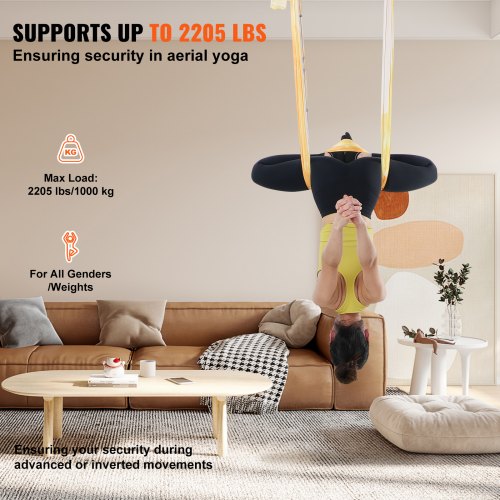 Aerial Yoga Hammock Swing 55 Yards Aerial Yoga Starter Kit with 100gsm
