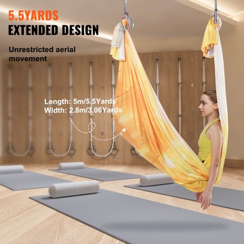 Aerial Yoga Hammock Swing 55 Yards Aerial Yoga Starter Kit with 100gsm