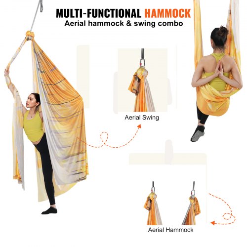 Aerial Yoga Hammock Swing 55 Yards Aerial Yoga Starter Kit with 100gsm