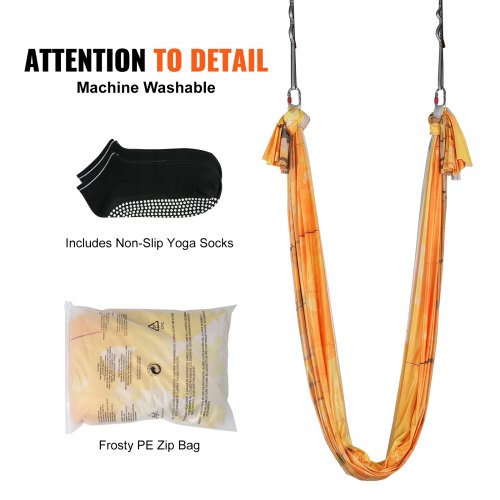 Aerial Yoga Hammock Swing 55 Yards Aerial Yoga Starter Kit with 100gsm