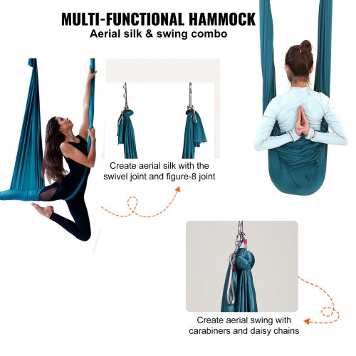 Aerial Yoga Hammock Swing 55 Yards Aerial Yoga Starter Kit with 100gsm