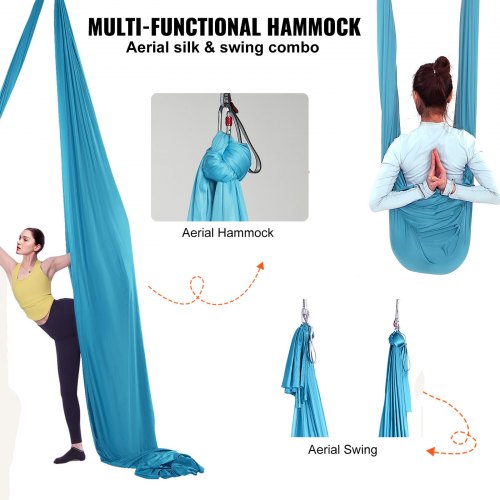 Aerial Yoga Hammock Swing 55 Yards Aerial Yoga Starter Kit with 100gsm