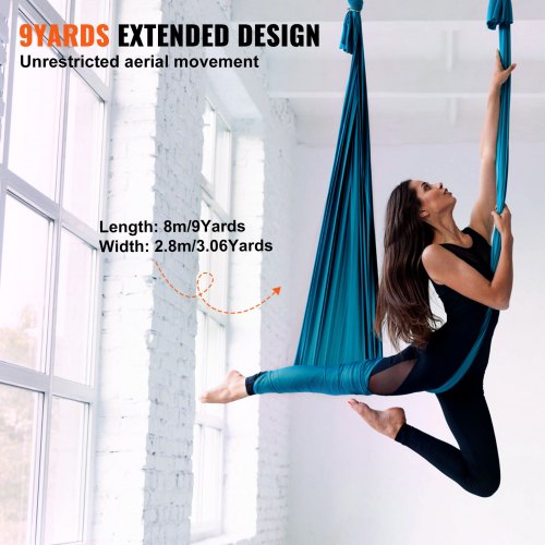 Aerial Silk Yoga Swing 87 Yards Aerial Yoga Hammock Kit with 100gsm