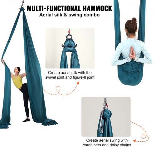 Aerial Silk Yoga Swing 87 Yards Aerial Yoga Hammock Kit with 100gsm