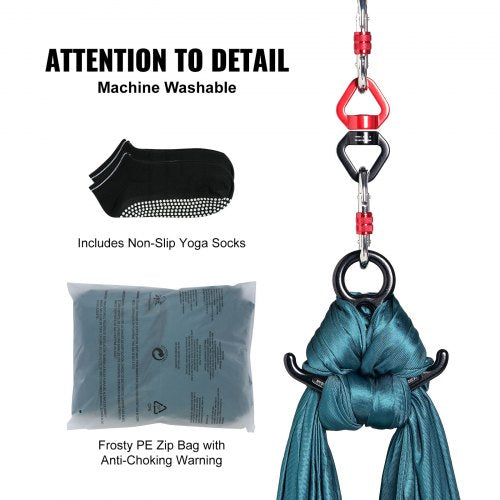 Aerial Silk Yoga Swing 87 Yards Aerial Yoga Hammock Kit with 100gsm