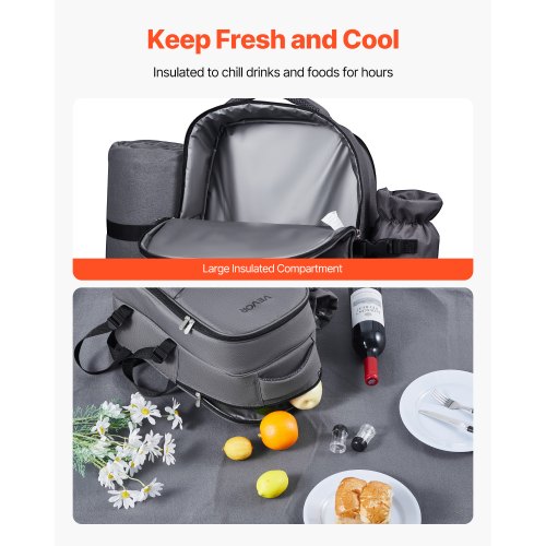 Picnic Backpack Beach Picnic Backpack Bag for 2 Person with Insulated