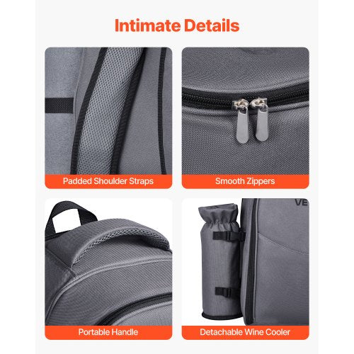 Picnic Backpack Beach Picnic Backpack Bag for 2 Person with Insulated