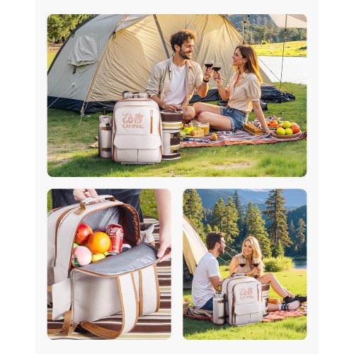 Picnic Backpack Beach Picnic Backpack Bag for 4 Person with Insulated