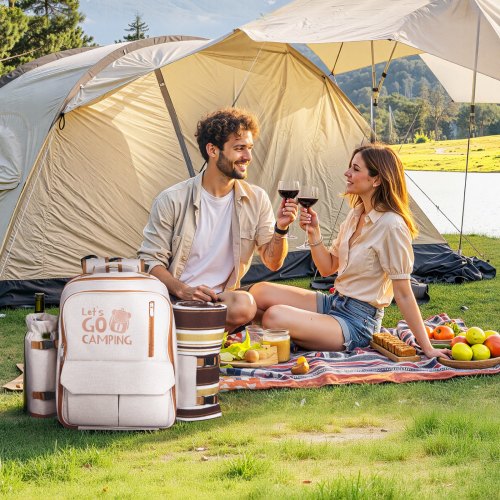 Picnic Backpack Beach Picnic Backpack Bag for 4 Person with Insulated