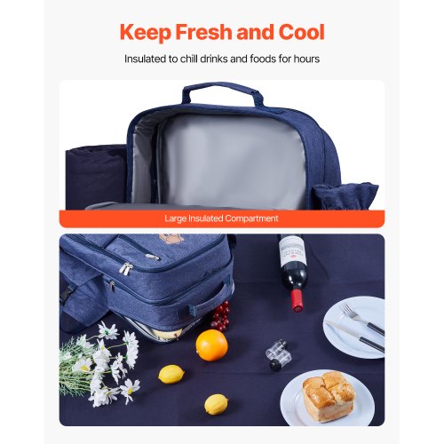 Picnic Backpack Beach Picnic Backpack Bag for 4 Person with Insulated