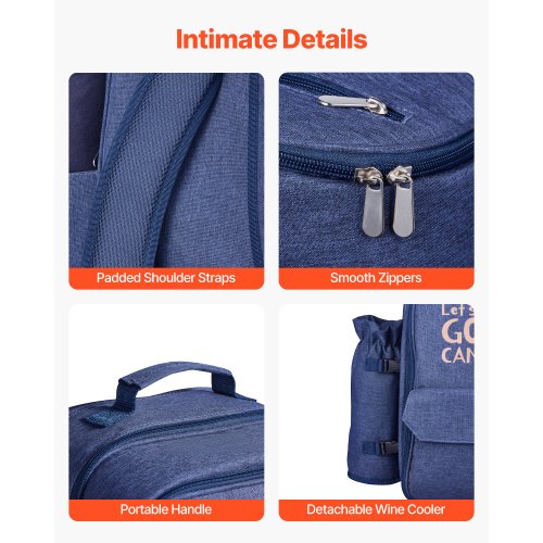 Picnic Backpack Beach Picnic Backpack Bag for 4 Person with Insulated