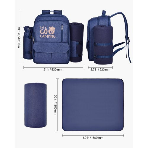 Picnic Backpack Beach Picnic Backpack Bag for 4 Person with Insulated