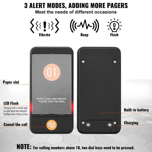 Restaurant Pager System Wireless 400m Long Range Lineup Waiting Queue