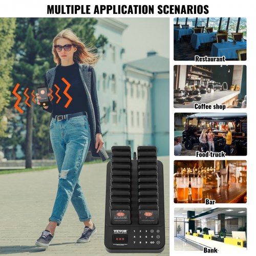 Restaurant Pager System Wireless 400m Long Range Lineup Waiting Queue
