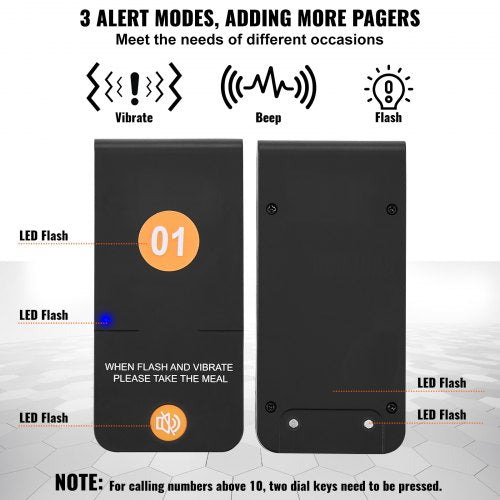 Restaurant Pager System Wireless 500m Long Range Lineup Waiting Queue