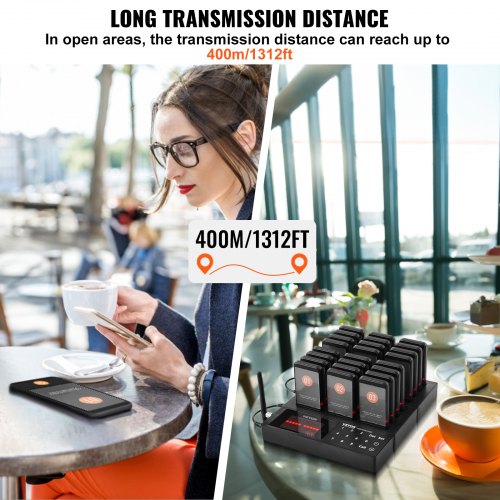 Restaurant Pager System Wireless 400m Long Range Lineup Waiting Queue