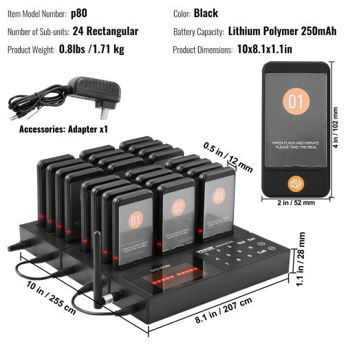 Restaurant Pager System Wireless 400m Long Range Lineup Waiting Queue