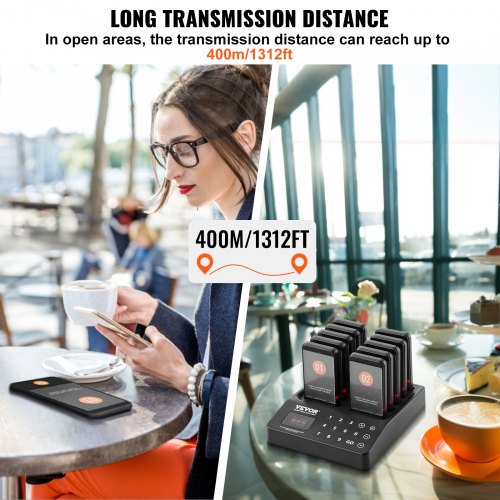 Restaurant Pager System Wireless 400m Long Range Lineup Waiting Queue