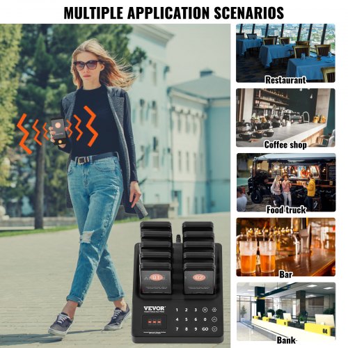 Restaurant Pager System Wireless 400m Long Range Lineup Waiting Queue