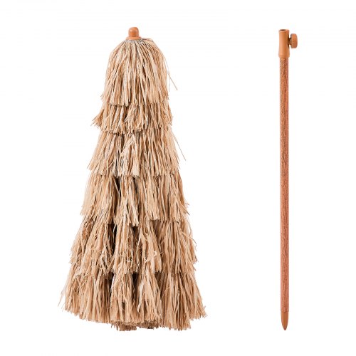 Tiki Umbrella 6 ft Thatched Patio Umbrella with Tilt Hawaiian Style Beach