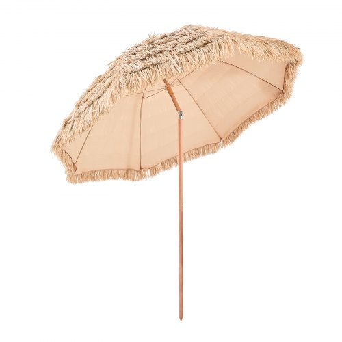 Tiki Umbrella 8 ft Thatched Patio Umbrella with Tilt Hawaiian Style Beach