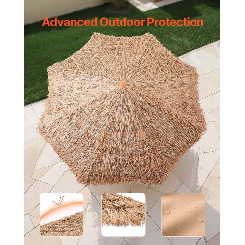 Tiki Umbrella 9 ft Thatched Patio Umbrella with Tilt Hawaiian Style Beach