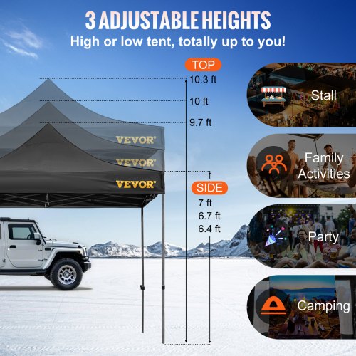 Pop Up Canopy Tent 10 x 10 FT Outdoor Patio Gazebo Tent with Removable