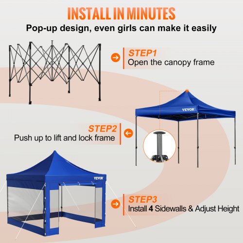 Pop Up Canopy Tent 10 x 10 FT Outdoor Patio Gazebo Tent with Removable