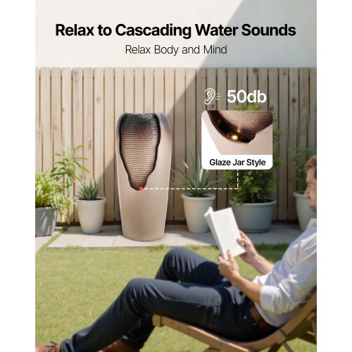 Outdoor Water Fountain 3071 in Height Fountain and Waterfall 1Tier Floor