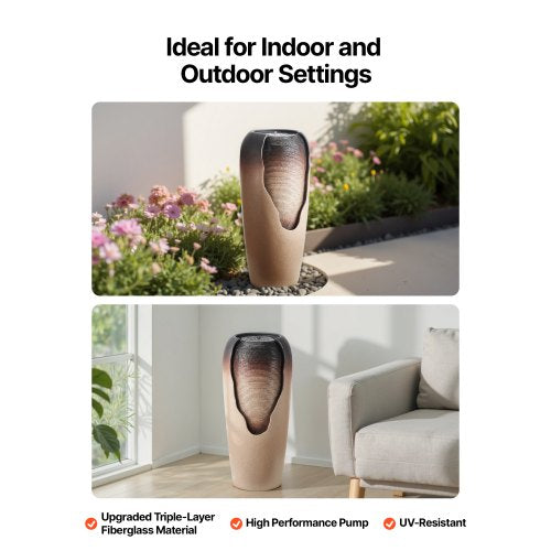 Outdoor Water Fountain 3071 in Height Fountain and Waterfall 1Tier Floor