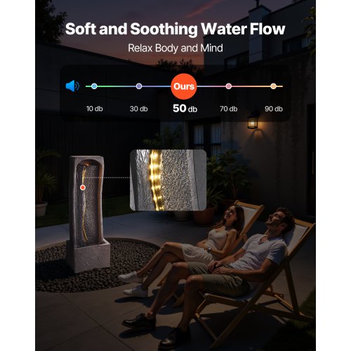 Outdoor Water Fountain 3858 in Height Fountain and Waterfall 1Tier Floor