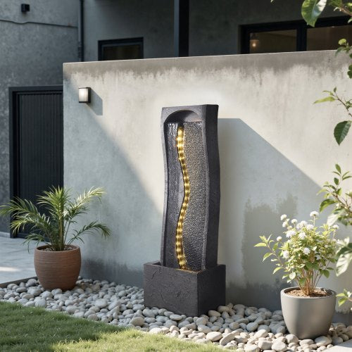 Outdoor Water Fountain 3858 in Height Fountain and Waterfall 1Tier Floor