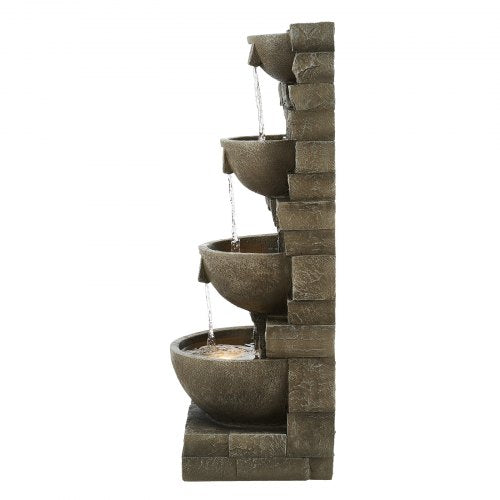 Outdoor Water Fountain 3563 in Height Fountain and Waterfall 4Tier Floor