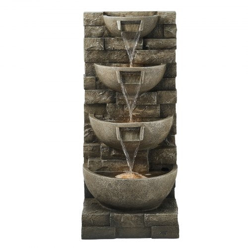 Outdoor Water Fountain 3563 in Height Fountain and Waterfall 4Tier Floor