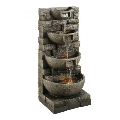 Outdoor Water Fountain 3563 in Height Fountain and Waterfall 4Tier Floor