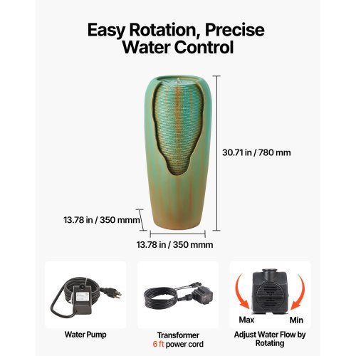 Outdoor Water Fountain 3071 in Height Fountain and Waterfall 1Tier Floor