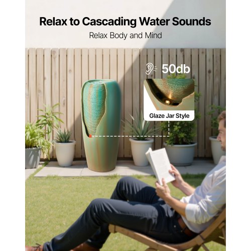Outdoor Water Fountain 3071 in Height Fountain and Waterfall 1Tier Floor