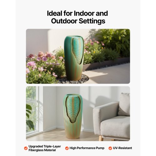 Outdoor Water Fountain 3071 in Height Fountain and Waterfall 1Tier Floor