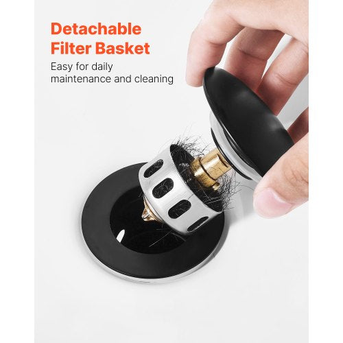 Bathroom Sink Drain with Overflow Brass and 304 Stainless Steel Pop Up Drains
