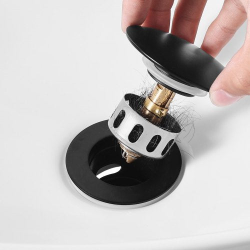 Bathroom Sink Drain with Overflow Brass and 304 Stainless Steel Pop Up Drains
