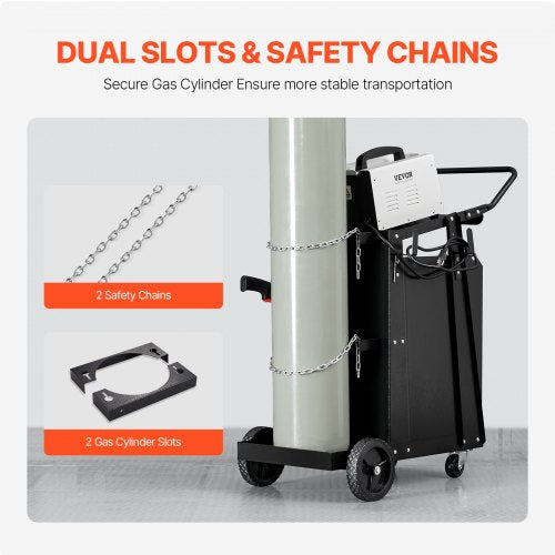 Welding Cart 2 Drawers Welder Cart Heavy Duty with AntiTheft Lockable