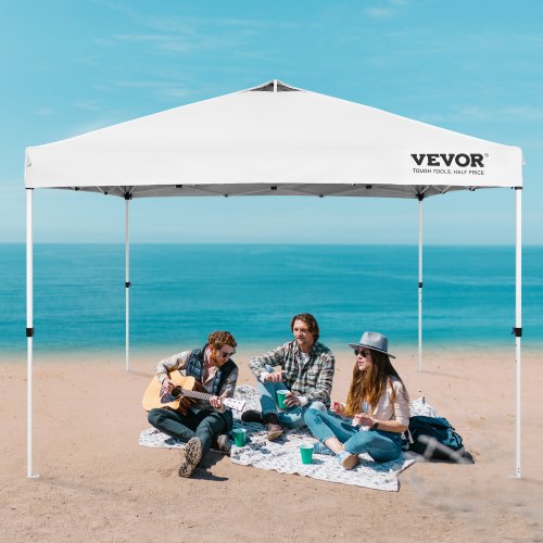 Pop Up Canopy Tent 10 x 10 ft 250 D PU Silver Coated Tarp with Portable
