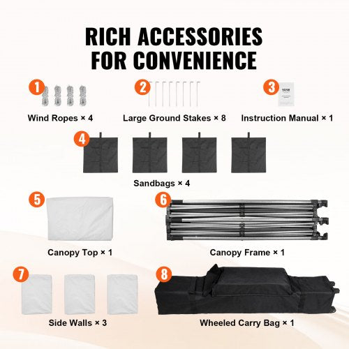 10x10 FT Pop up Canopy with Removable Sidewalls Instant Canopies Portable