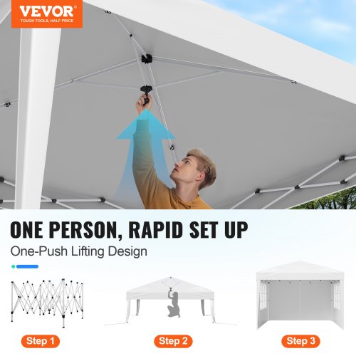 Pop Up Canopy 10 x 10 FT Instant Canopy Portable Gazebo with 3 Sidewalls
