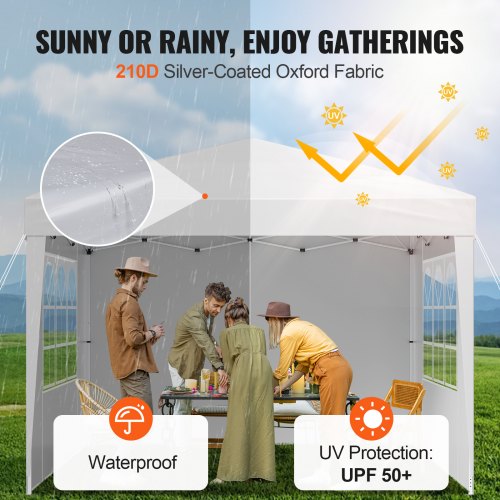 Pop Up Canopy 10 x 10 FT Instant Canopy Portable Gazebo with 3 Sidewalls