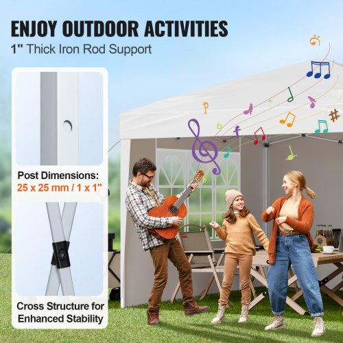 Pop Up Canopy 10 x 10 FT Instant Canopy Portable Gazebo with 3 Sidewalls
