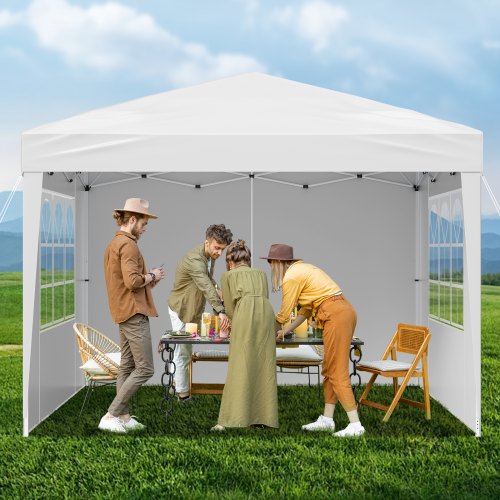 Pop Up Canopy 10 x 10 FT Instant Canopy Portable Gazebo with 3 Sidewalls
