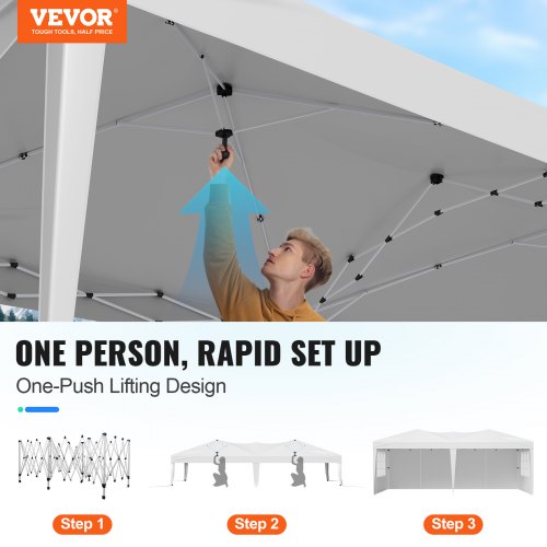 Pop Up Canopy 10 x 20 FT Instant Canopy Portable Gazebo with 3 Sidewalls