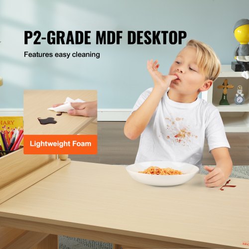 Kids Art Table and 2 Chairs 2in1 Toddler Craft and Play Activity Table