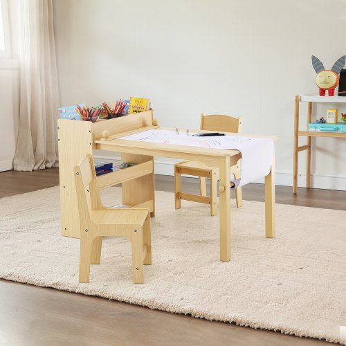 Kids Art Table and 2 Chairs 2in1 Toddler Craft and Play Activity Table